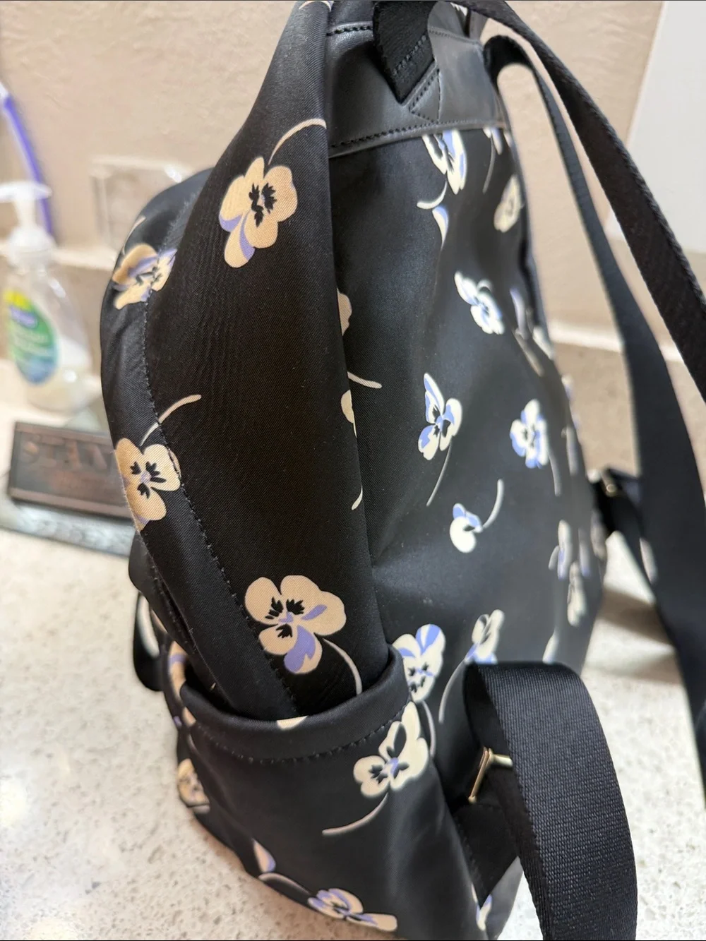 kate spade Black Floral Pansy Mini Backpack